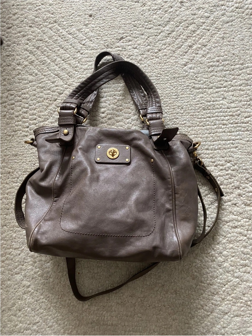 Marc by Marc Jacobs Fran Leather Shoulder Bag with Gold Hardware